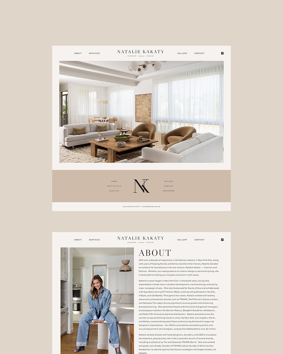 Happy to kick off the week by sharing a peek at the branding and website design I recently launched for fashion and interior styling consultant, Natalie Kakaty. Every element&mdash;from the refined branding to the thoughtfully designed website&mdash;