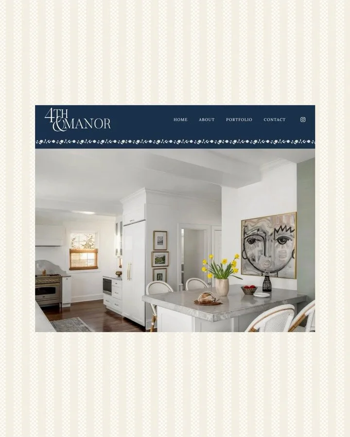 I&rsquo;m delighted to share this recent project for @4th.and.manor, which includes a refined visual identity and custom Squarespace website design. With a timeless navy and cream palette, thoughtful typography, and intentional details throughout, ev