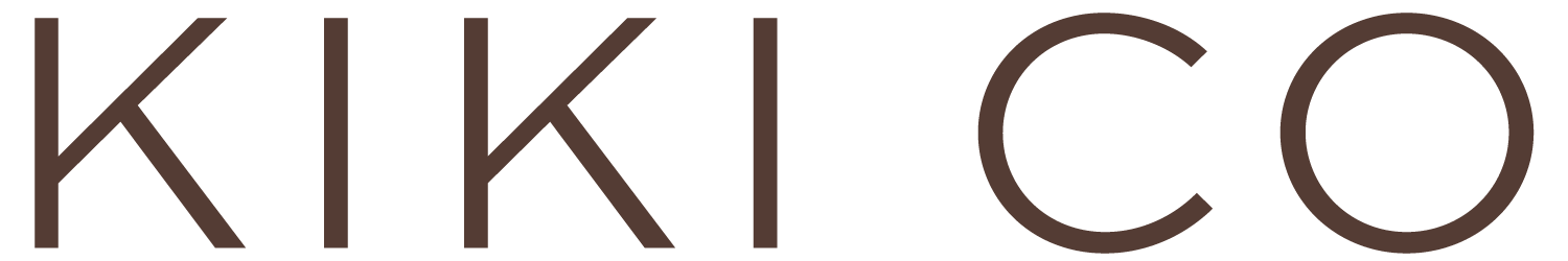 Close-up of the KIKICO logo in black text with a large letter 'K' and a lowercase 'i', 'k', 'i', and 'co' in a bold font