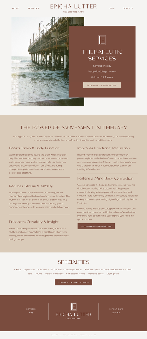 Psychologist Branding and Squarespace Website Design by Kiki Co