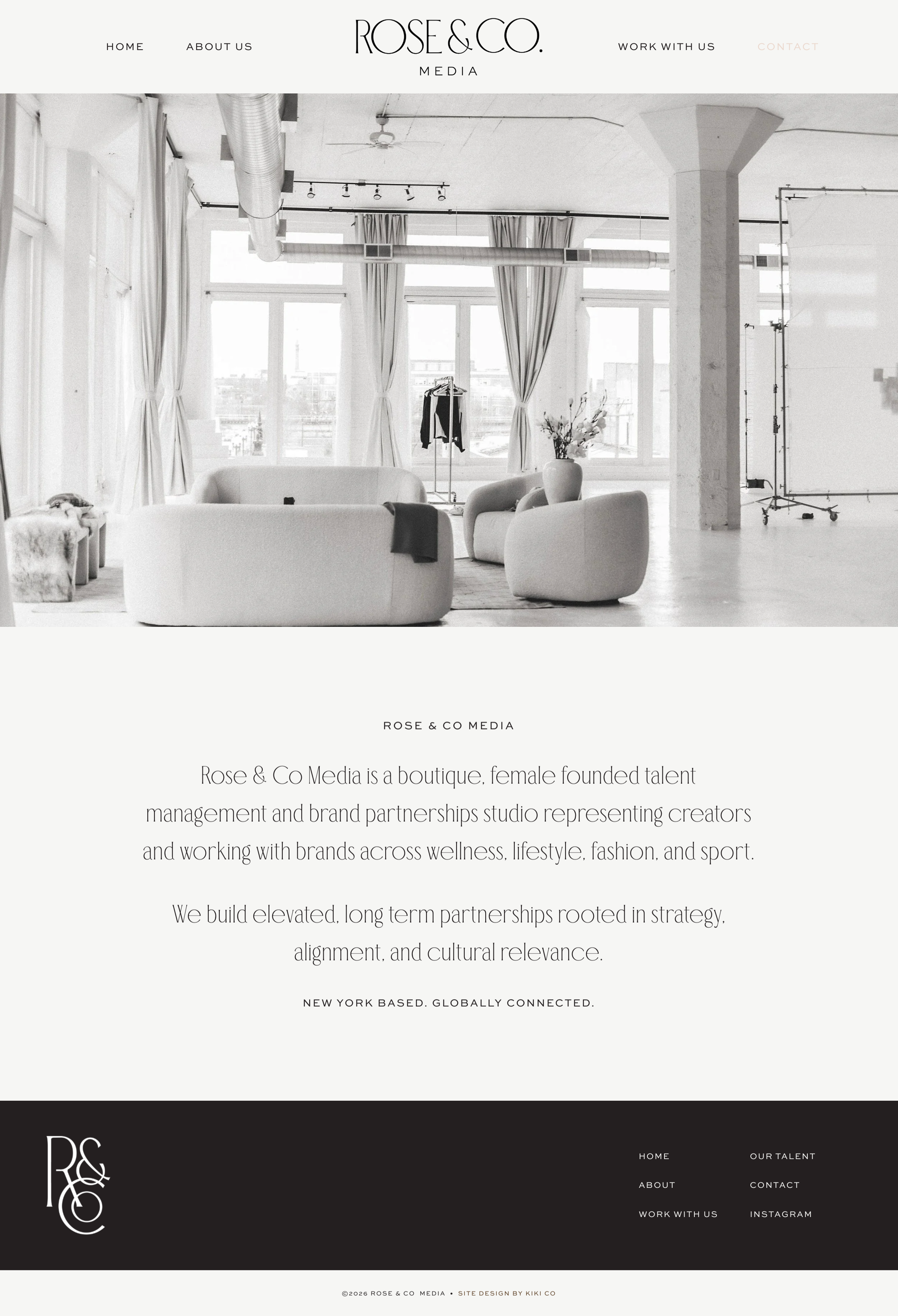 Rose & Co Media Branding and Squarespace Website Design by Kiki Co