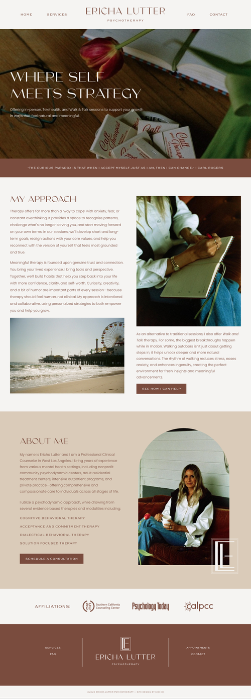 Psychologist Branding and Squarespace Website Design by Kiki Co