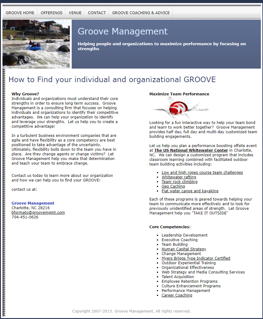 Groove Management Website Circa 2007