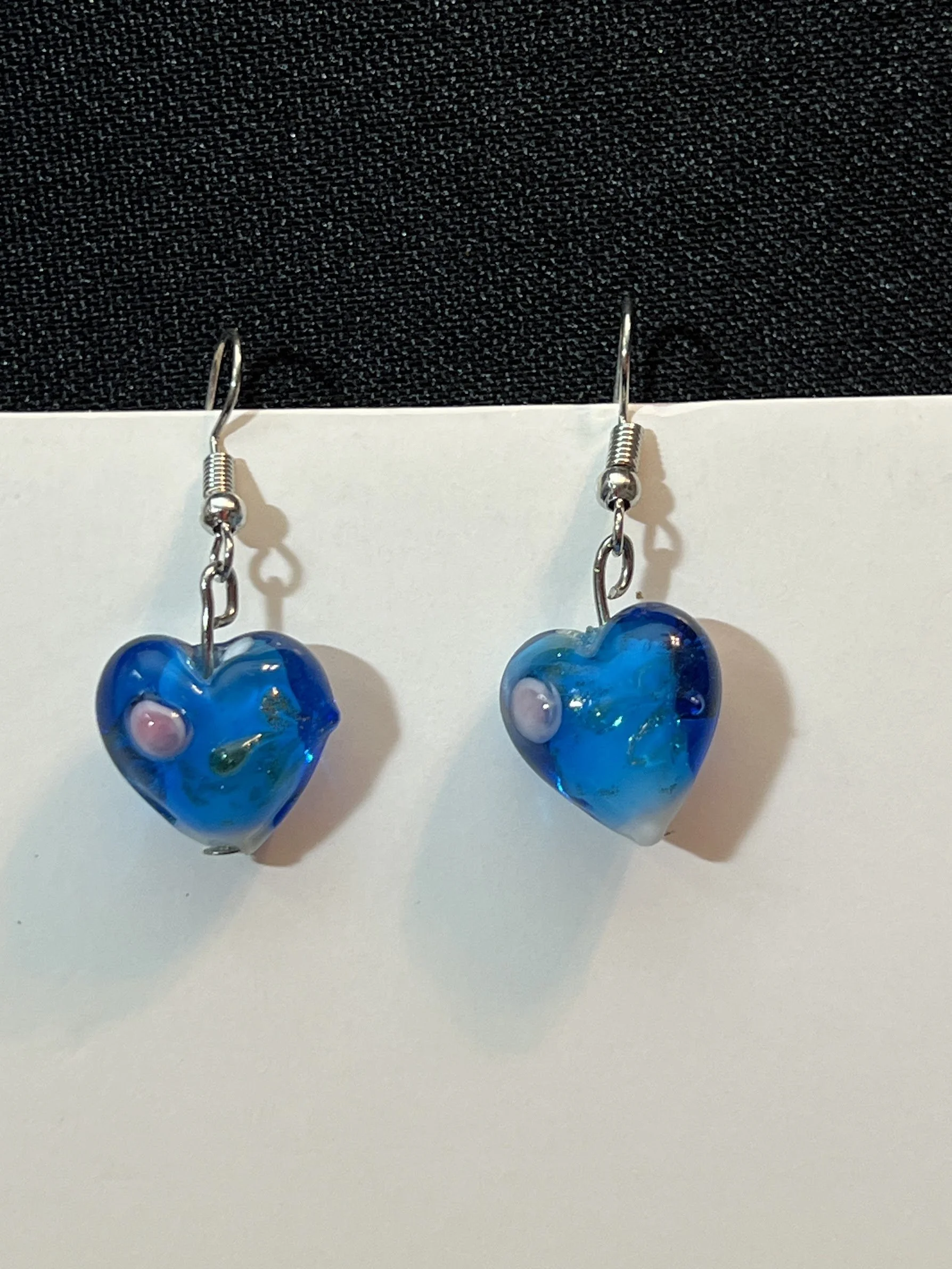 💗 Heart-Shaped Lampwork Earrings