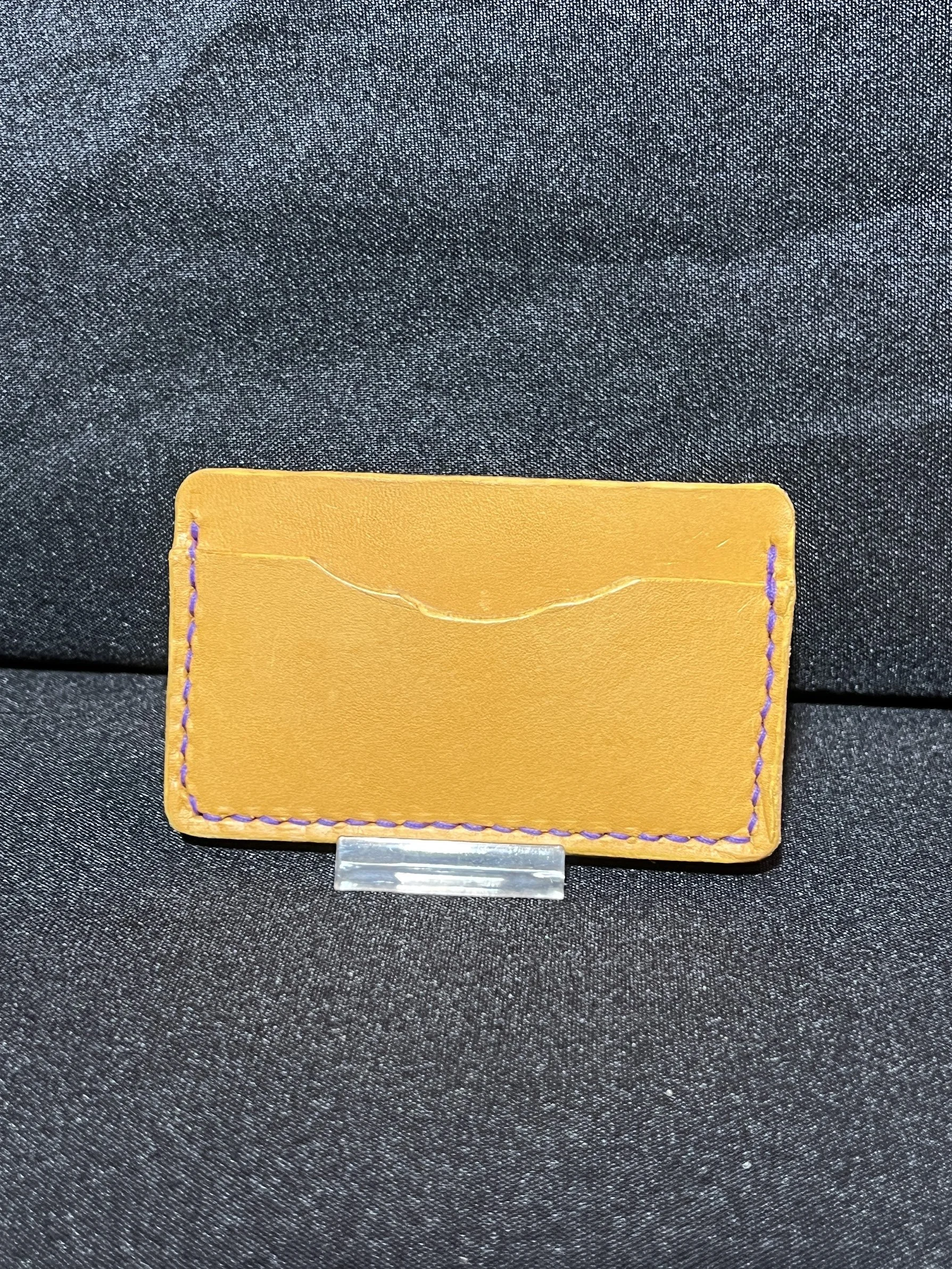 Luxury Handcrafted English Bridle Leather Dream Wallet – Mustard | Hand Saddle Stitched | Minimalist 3 Pocket