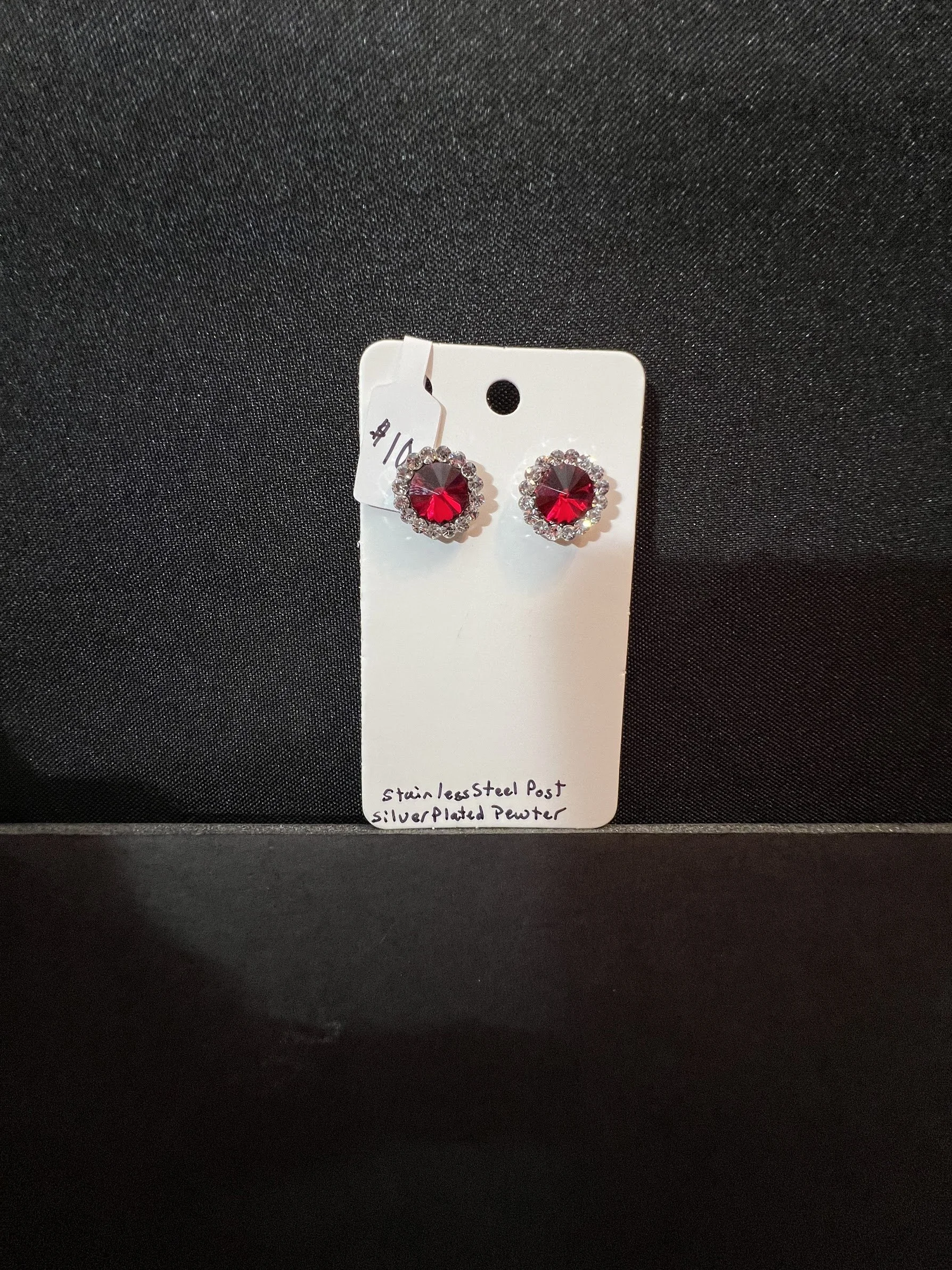 🌹 Ruby Red Crystal Stud Earrings 🌹