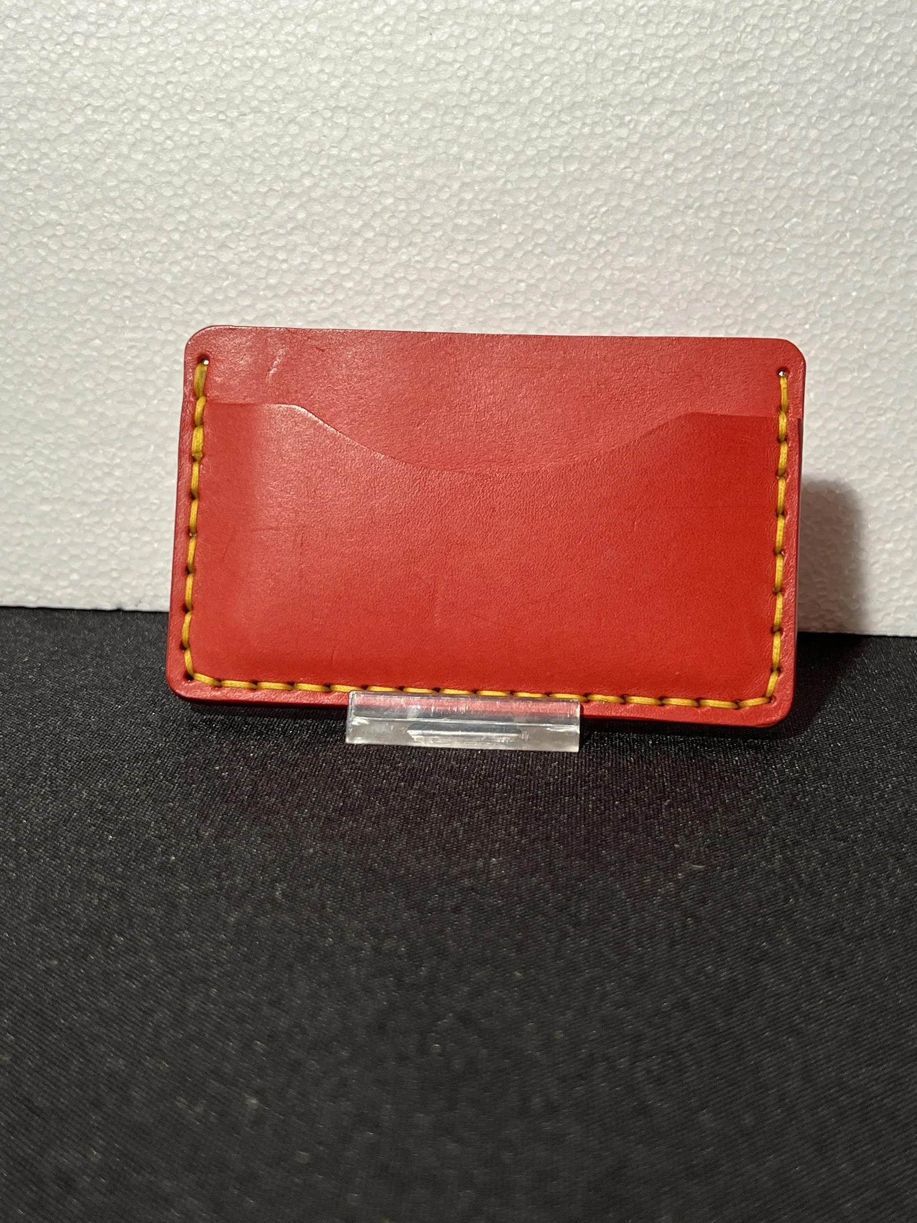 Candy Apple Red Italian Vachetta Minimalist Wallet