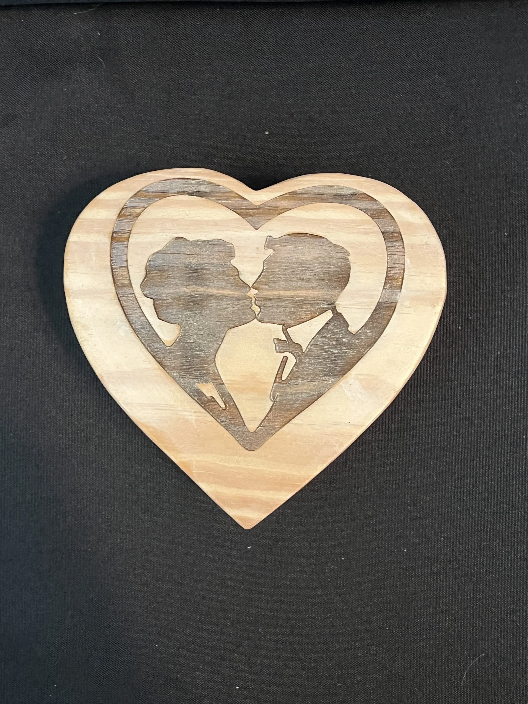Handmade Engraved Heart-Shaped Wood Box | Romantic Couple Keepsake Gift