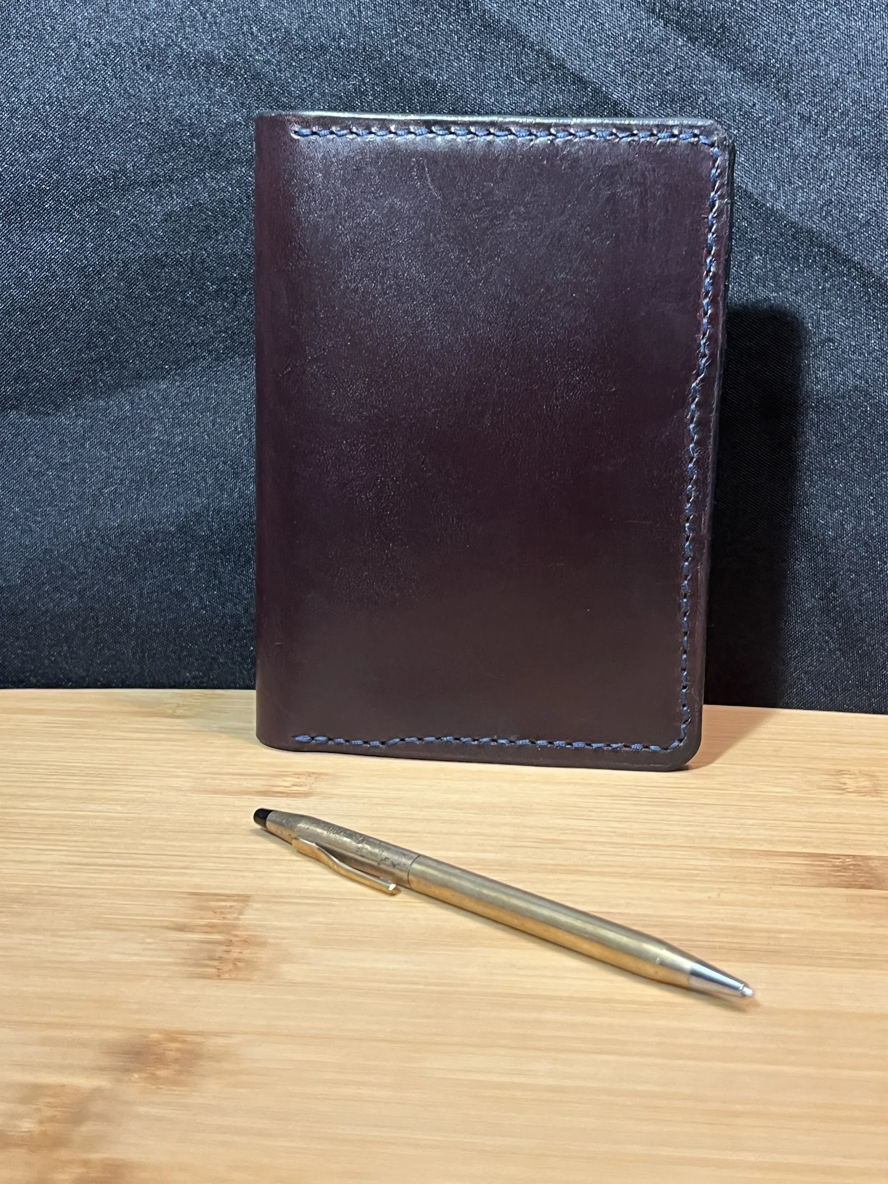 Full-Grain Veg-Tanned Leather Journal Cover – Black Cherry