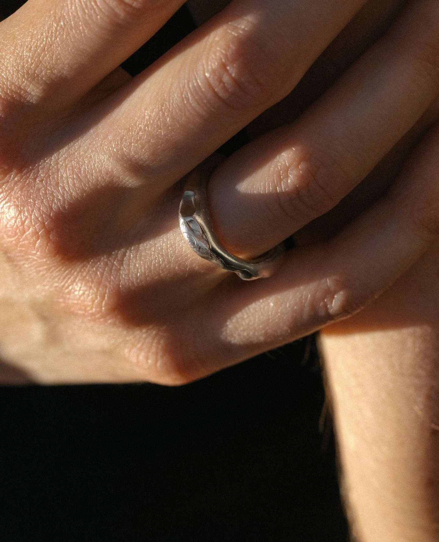 The Fold ring, worn in the sun