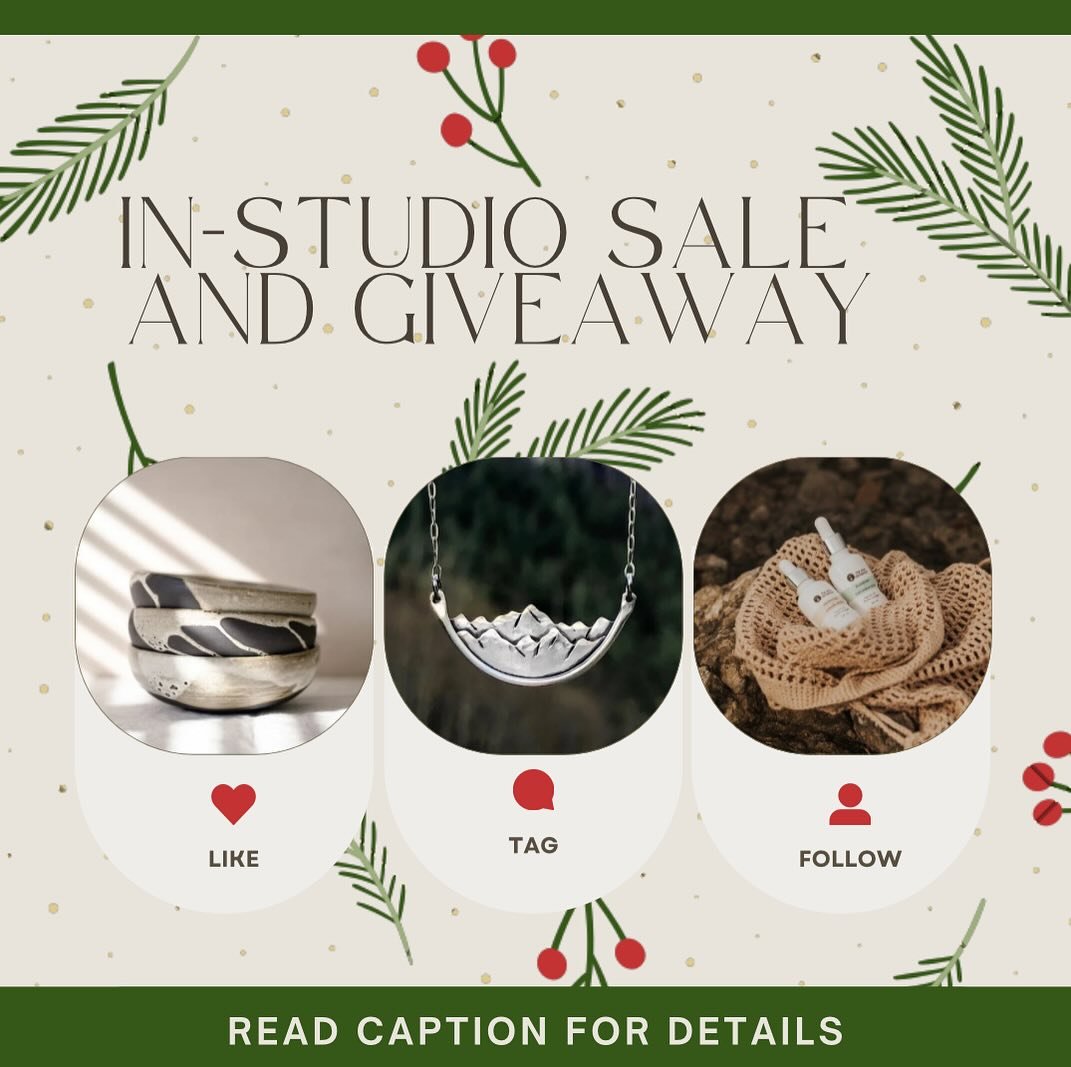 🌟 In-Studio Sale + Giveaway! 🌟

We&rsquo;re thrilled to announce an in-studio sale at @earthandfibrestudio, featuring special guests @moon.and.mountain.designs and @the.eco.alchemist. Come shop handcrafted pottery, jewelry and skincare products. 🌟