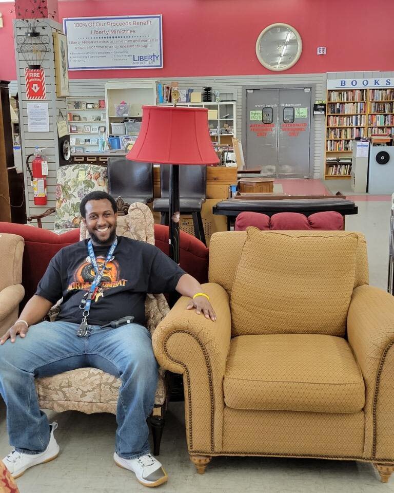 Pick up your next furniture piece for you home, apartment, or dorm at Liberty! 

Brandon can help you with that!

.
.
.
When you purchase, donate, or volunteer with any of our 7 thrift locations, you are directly supporting the work and mission of Li