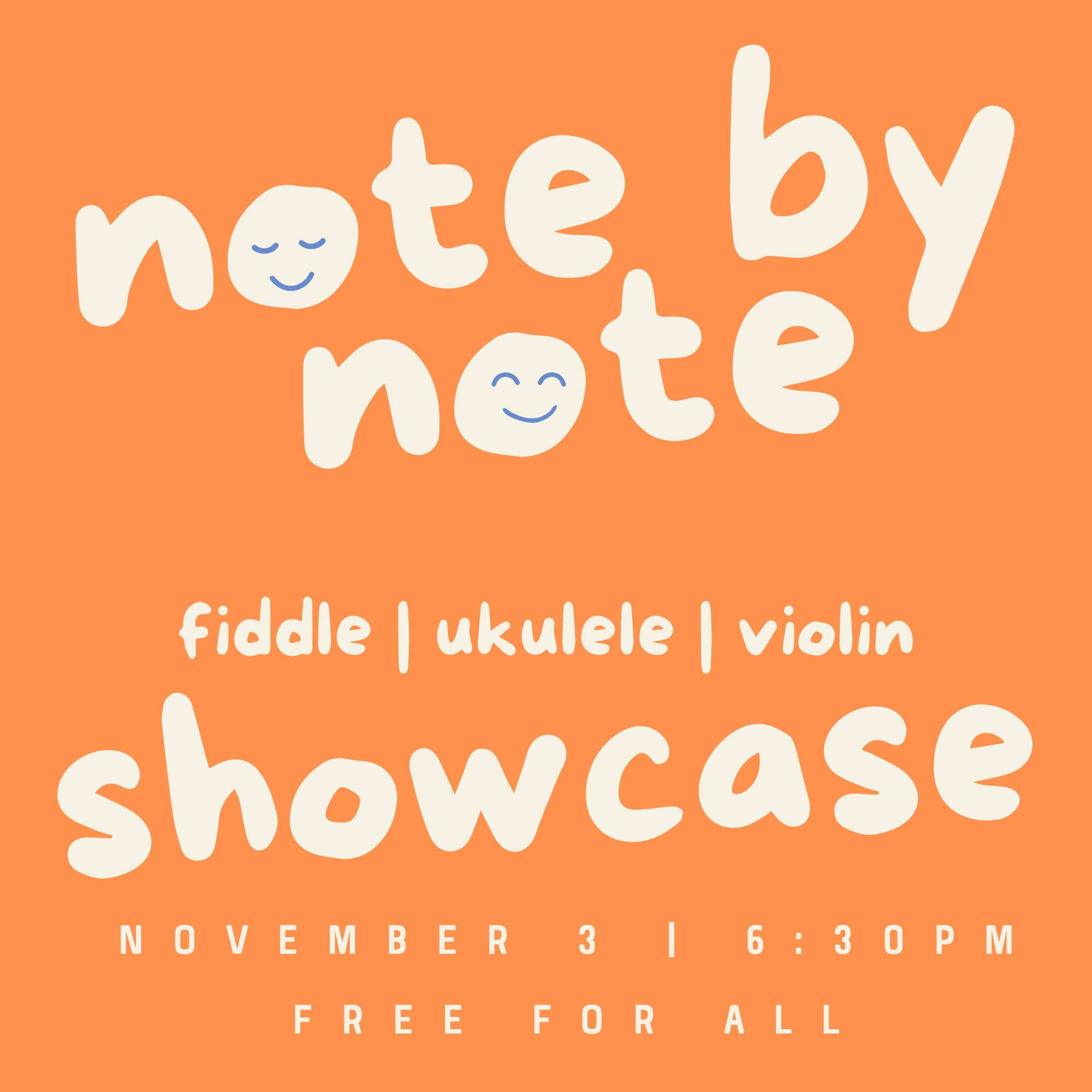 Note by Note Student Showcase | Fiddle, Ukulele, & Violin