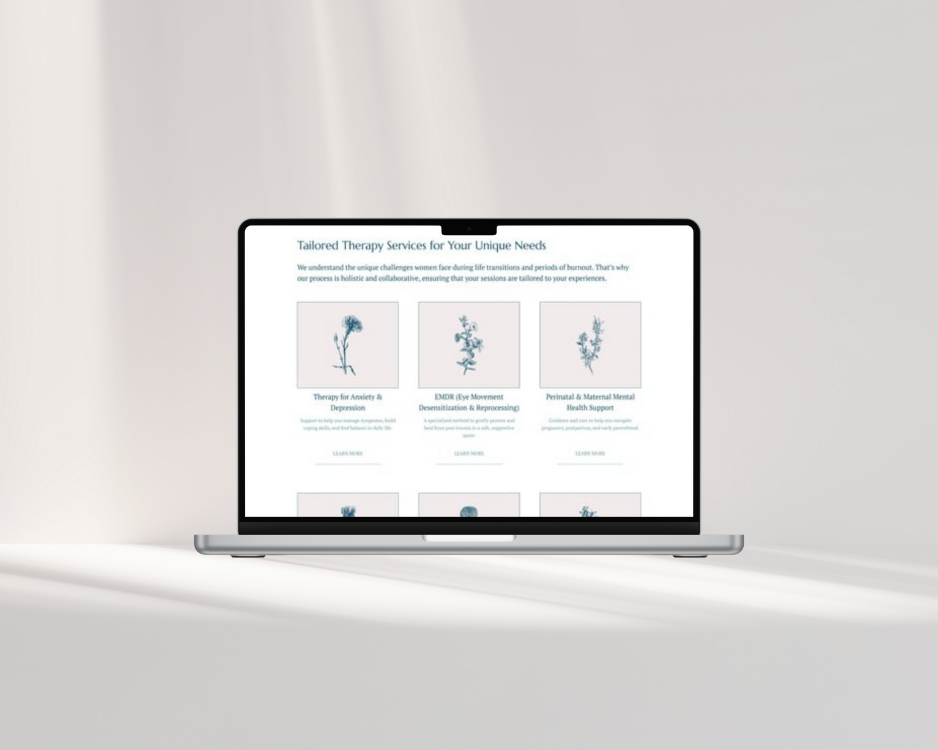 Minimalist Website Design for Therapists — Mindful Design Solutions