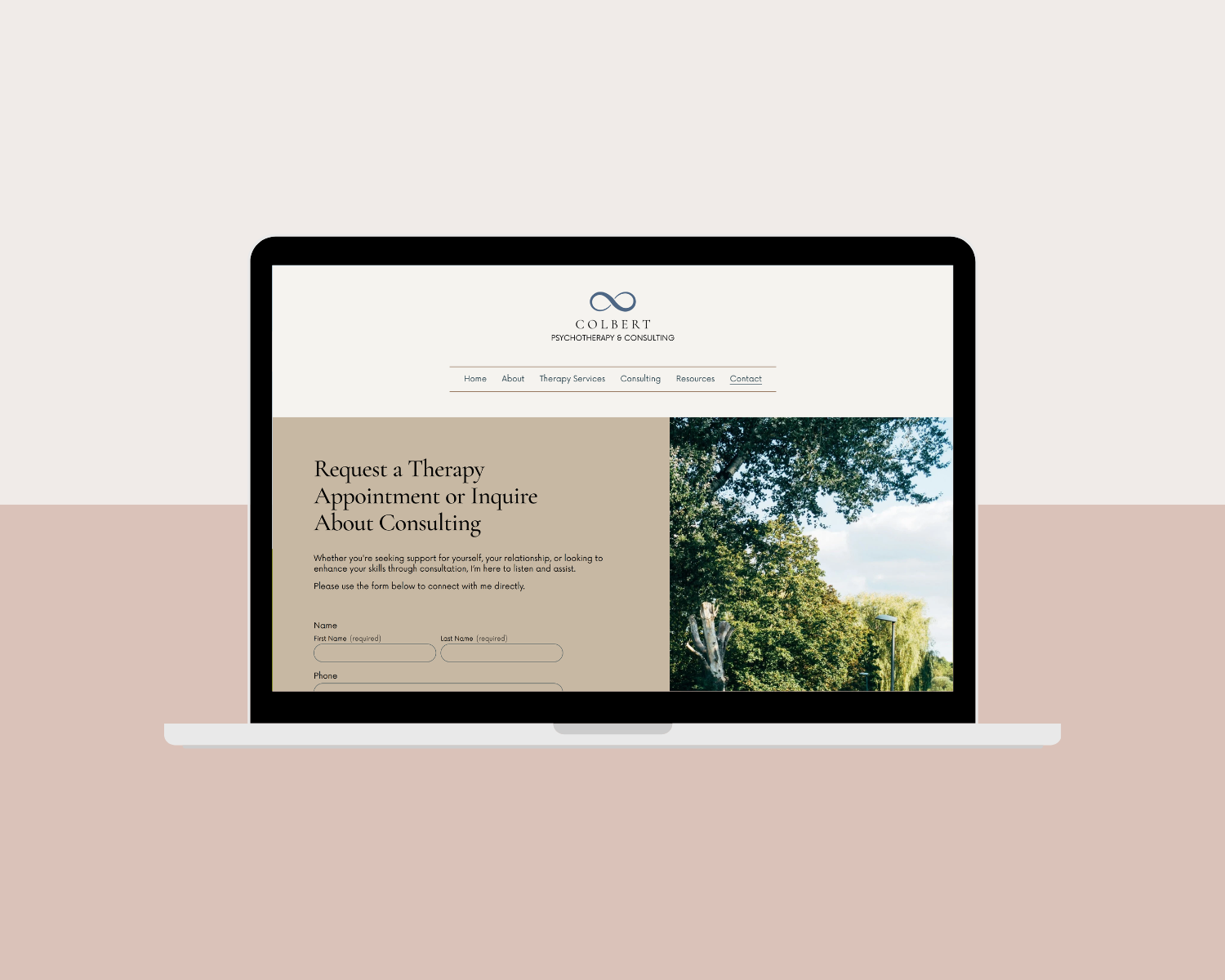 Therapy Website Contact Page