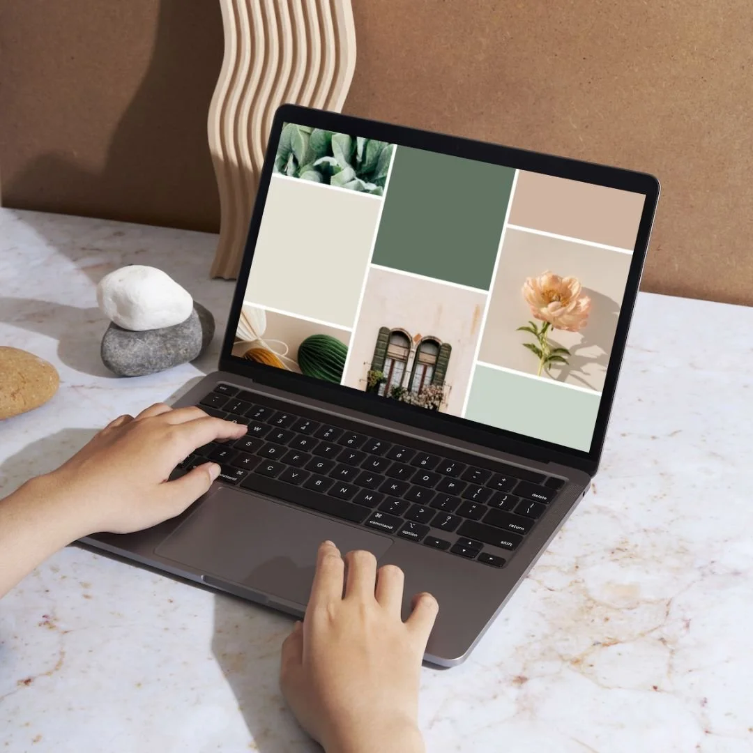 Neutral color palette on a laptop screen