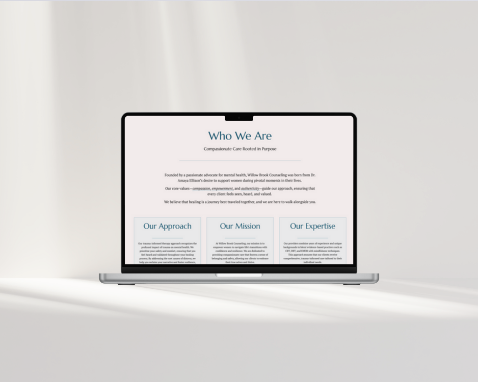 Minimalist Website Design for Therapists — Mindful Design Solutions