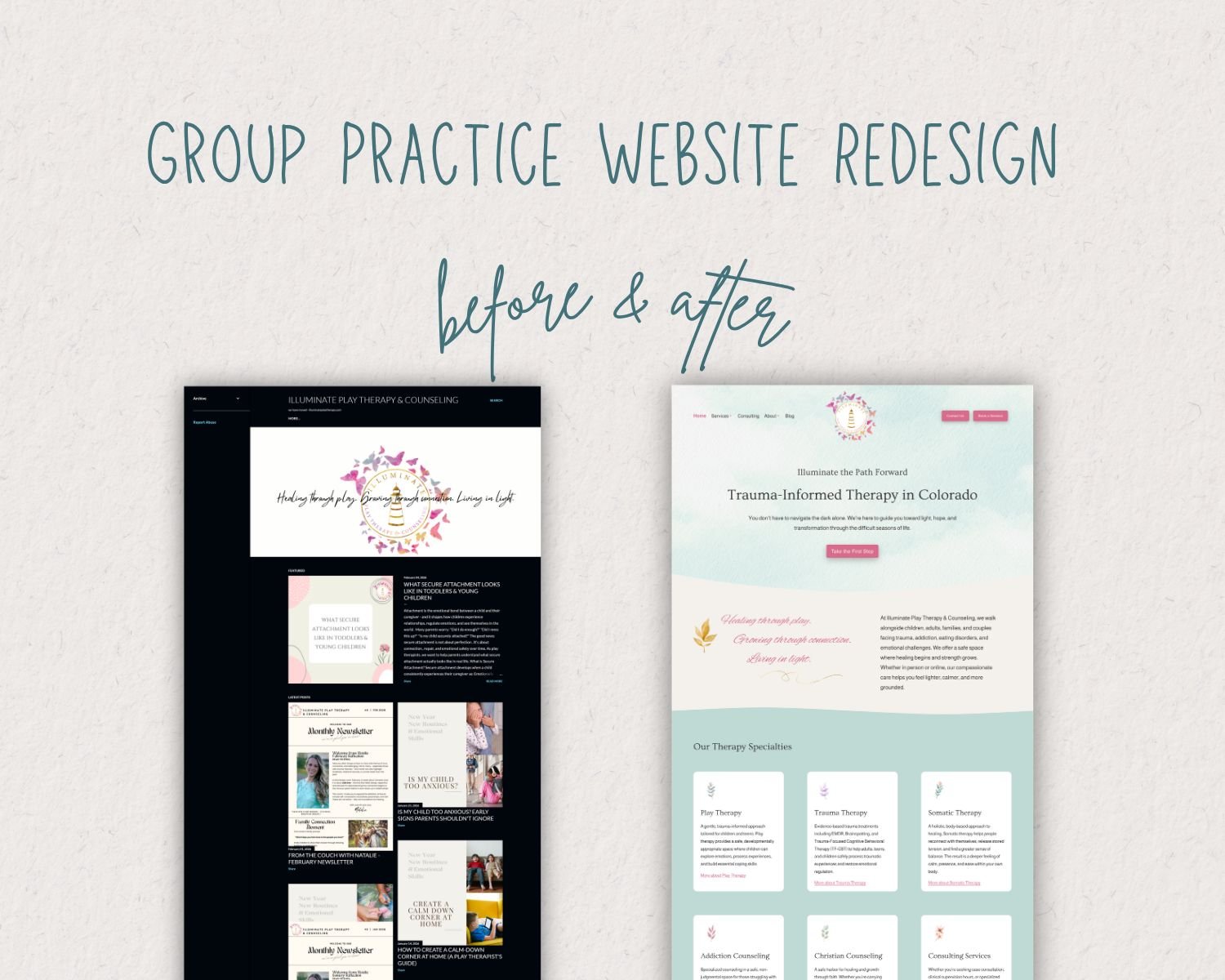 Group Practice Website Design for Illuminate Play Therapy