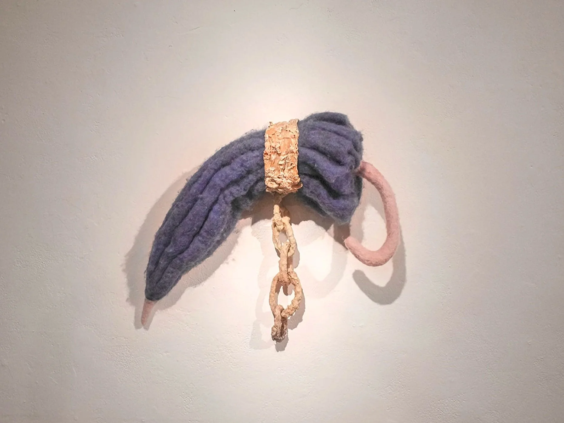 Untitled (chained umbrella) | Needle Felted wool, Latex | 2021
