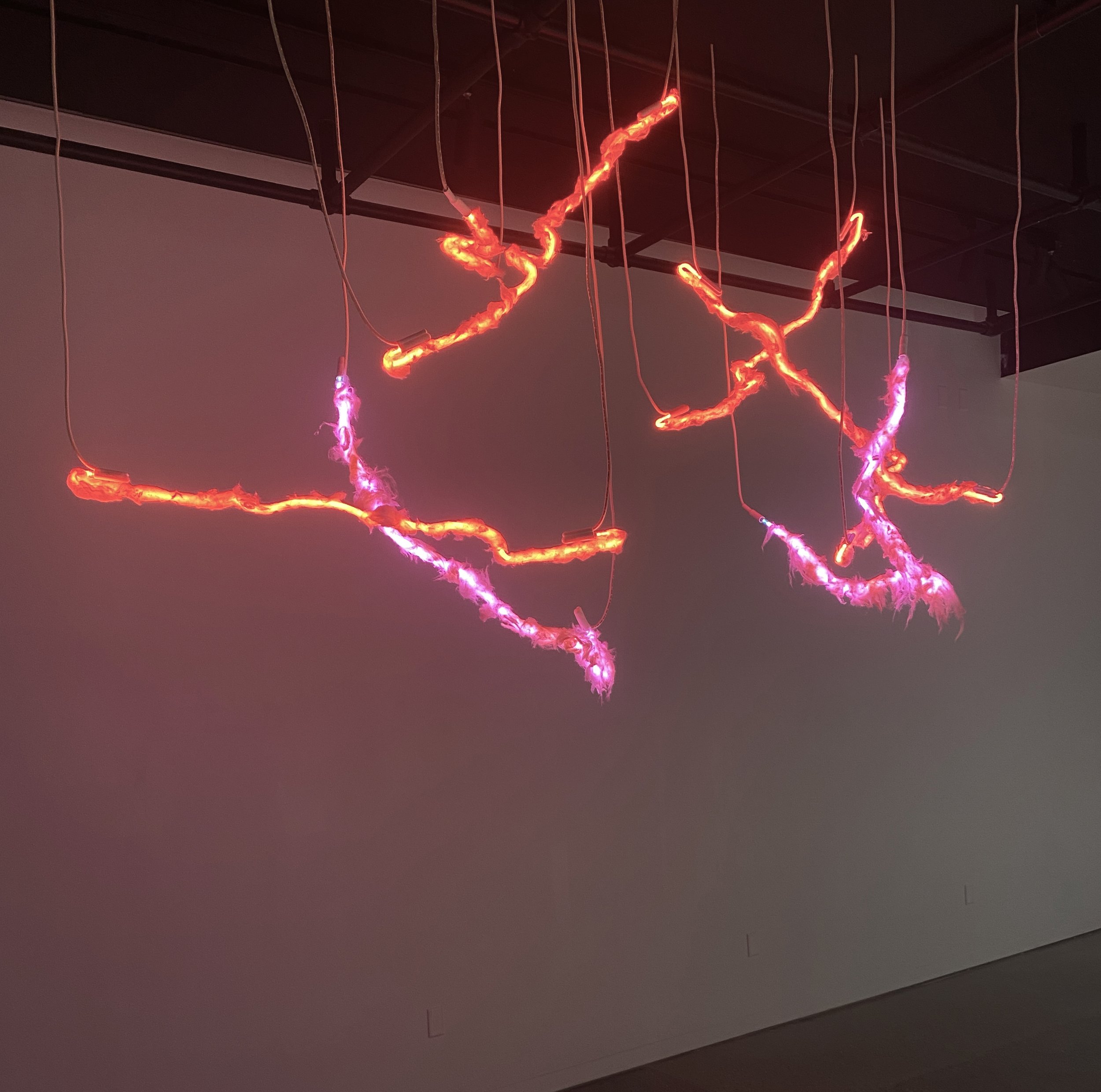 Scar Tissue | Neon, Light, Pink fiberglass insulation, Hardware | 2024