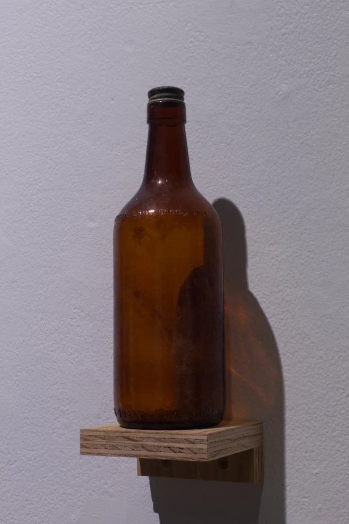 Post prohibition seagram liquor bottle likely between 1938-1942 based on stamp