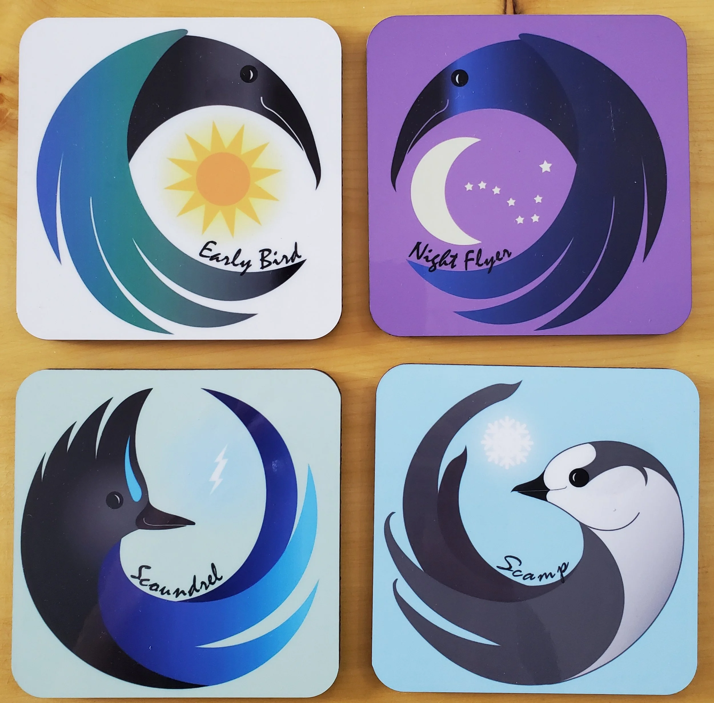 Corvid Coaster Set