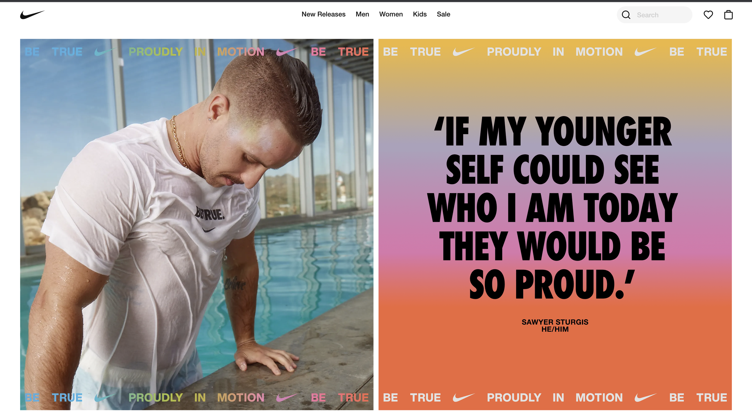 Nike Be True Campaign Display Page
