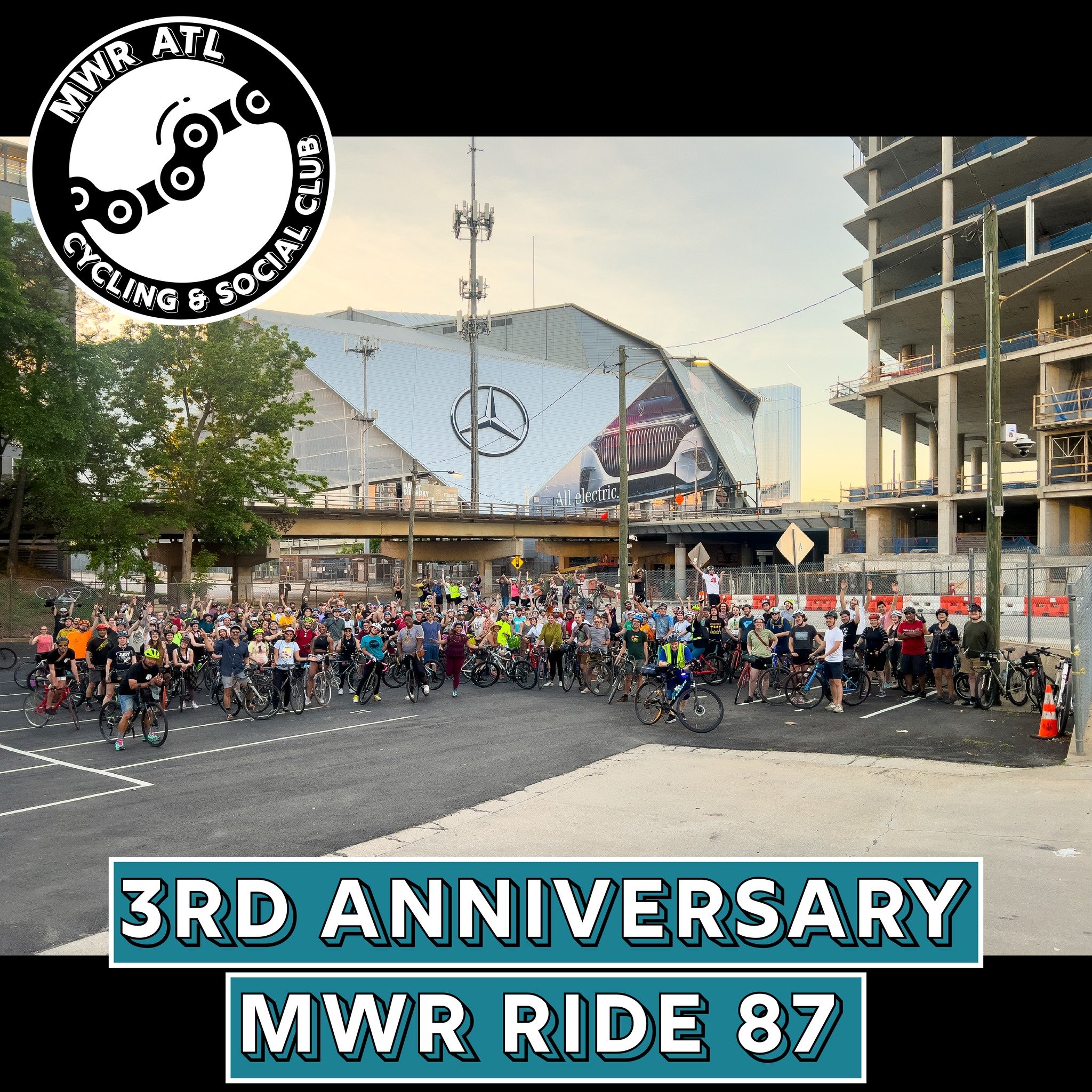 Happy 3rd Anniversary, Midweek Rollers! Cheers to our incredible cycling and social club! 

Atlanta has an amazing cycling community and each one of you brings something unique and wonderful to our rides.

Thank you for your support and making these 