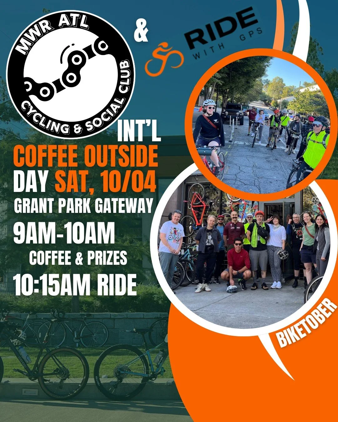In celebration of International Coffee Day @mwratl is teaming up with @ridewithgps to host a special coffee meetup and ride. There will be prizes! You must be present to win.

WHEN: Saturday, 10/04 from 9:00 AM to 10:00 AM for coffee and 10:15 roll t