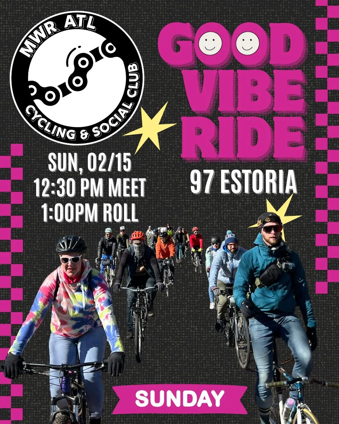Join us on 02/15, for a chill, Sunday roll across town for some good, old-fashioned park hangs. Grab lunch at Estoria beforehand or pack your own for the midpoint stop.

*Ride Details*
Ride Leader: Logan
Start/End: @97estoria
Meet Time: 12:30PM
Roll 