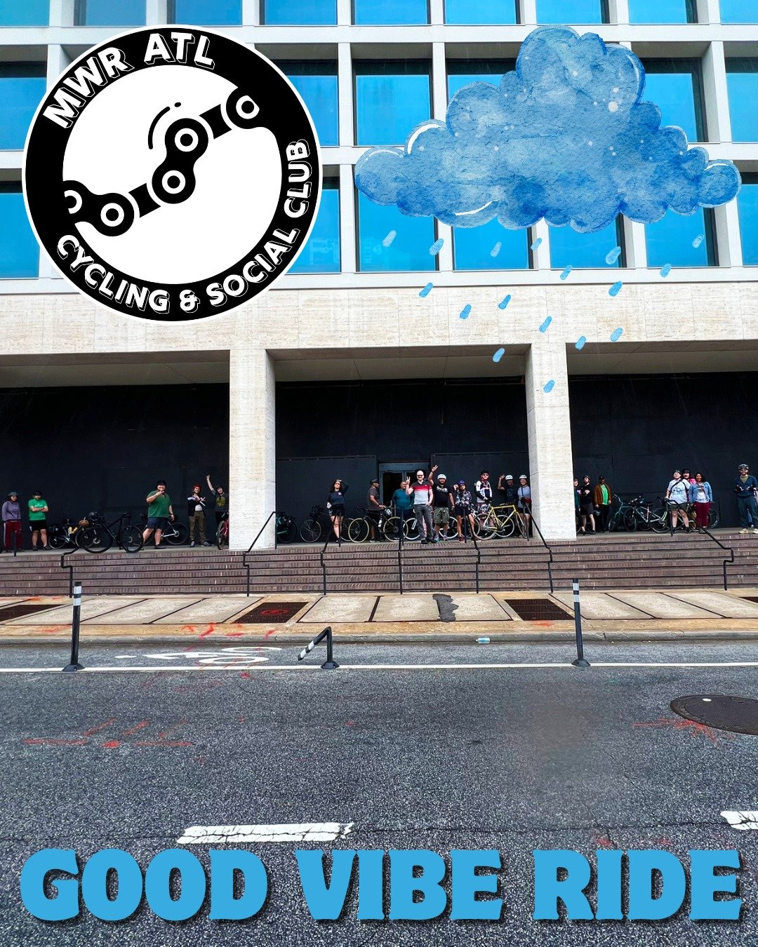 After two weather cancellations MWR ATL finally got a ride in...only to be rained out again. Two miles still counts though and we kept the good vibes going back at our home base 97 Estoria. 

#MWRATL #wetviberide #atlcycling #atlantacyclingclubs #gro