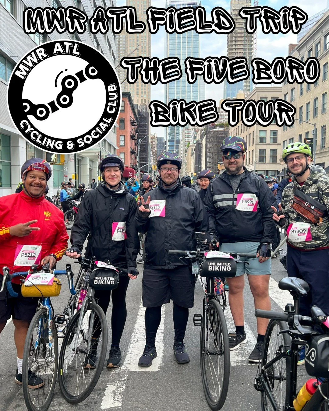 The MWR ATL squad has finally returned and recovered from an amazing weekend in New York! 

We had such a BLAST at the The Five Boro Bike Tour put on @bikenewyork on Sunday, May 3th.  It is the largest charitable bike ride in the U.S., featuring a 40