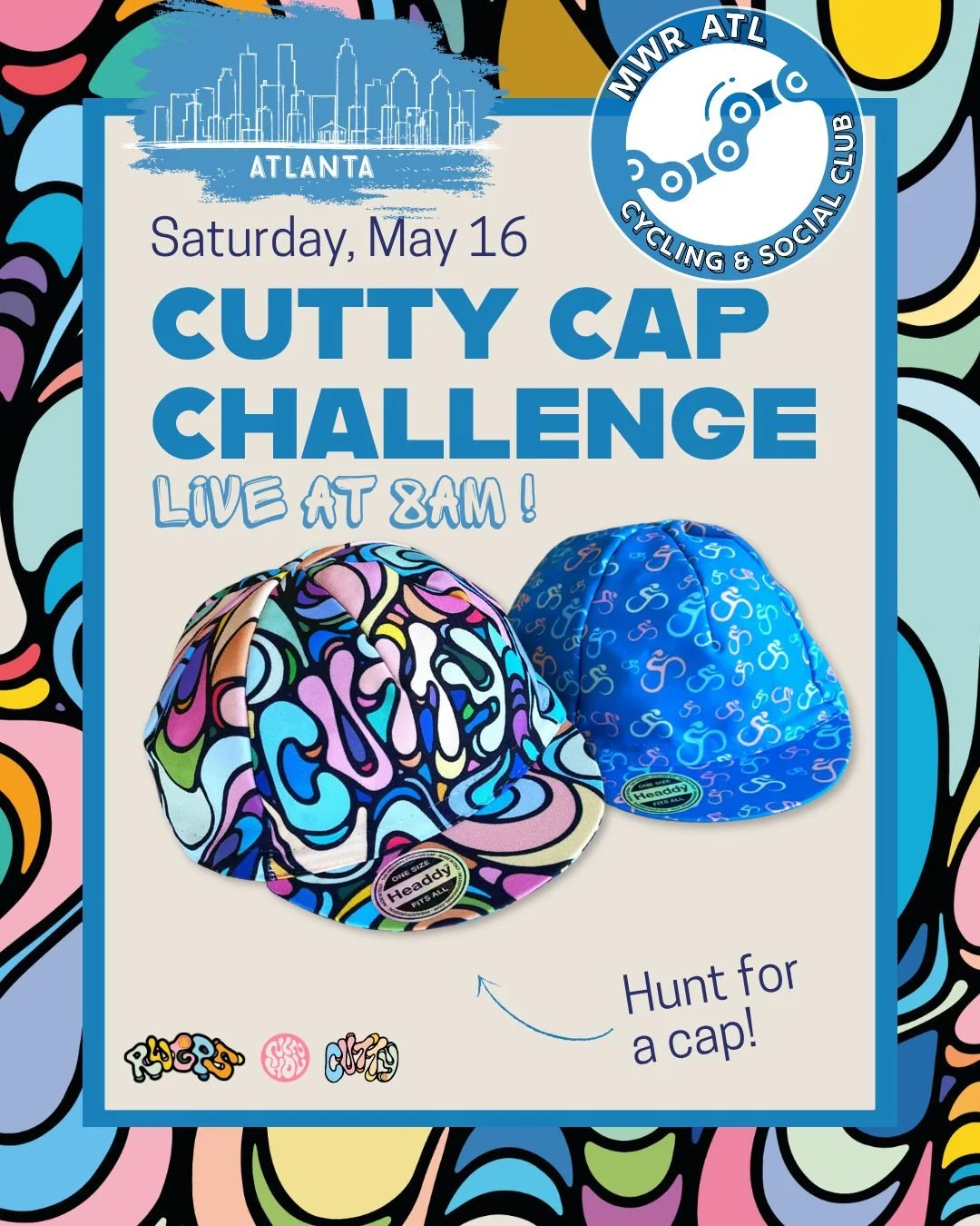 *Attention MWR ATL Riders* We are Reppin' the A" at the @ridewithgps 2026 Cutty Cap Challenge! 

This is their annual global bike scavenger hunt and we have hidden 10 Cutty cycling caps &amp; MWR ATL club stickers in secret locations around Atla