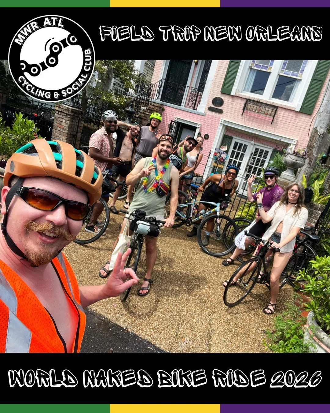 The MWR ATL squad has finally returned and recovered from an amazing field trip to New Orleans!

We had such a BLAST at the World Naked Bike Ride "bare as you dare" protest ride on Saturday, June 13th. Many Thanks @wnbr.nola, their organize