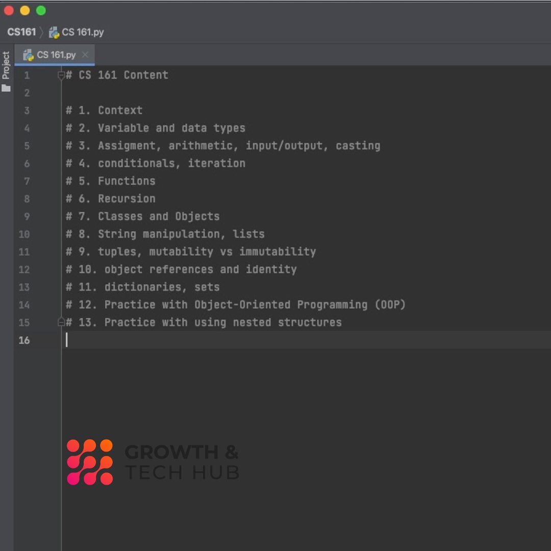 Covering some of the fundamental topics. 👨🏽&zwj;💻
&bull;
&bull;
&bull;
&bull;
#growthandtechhub #growth #tech #python #softwaredeveloper #coding #engineering #web3 #blockchaintechnology #nft #smartcontracts #ar #vr #augmentedreality