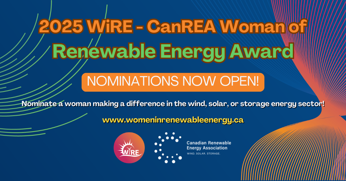 WiRE & CanREA present the 2025 Woman of Renewable Energy Award