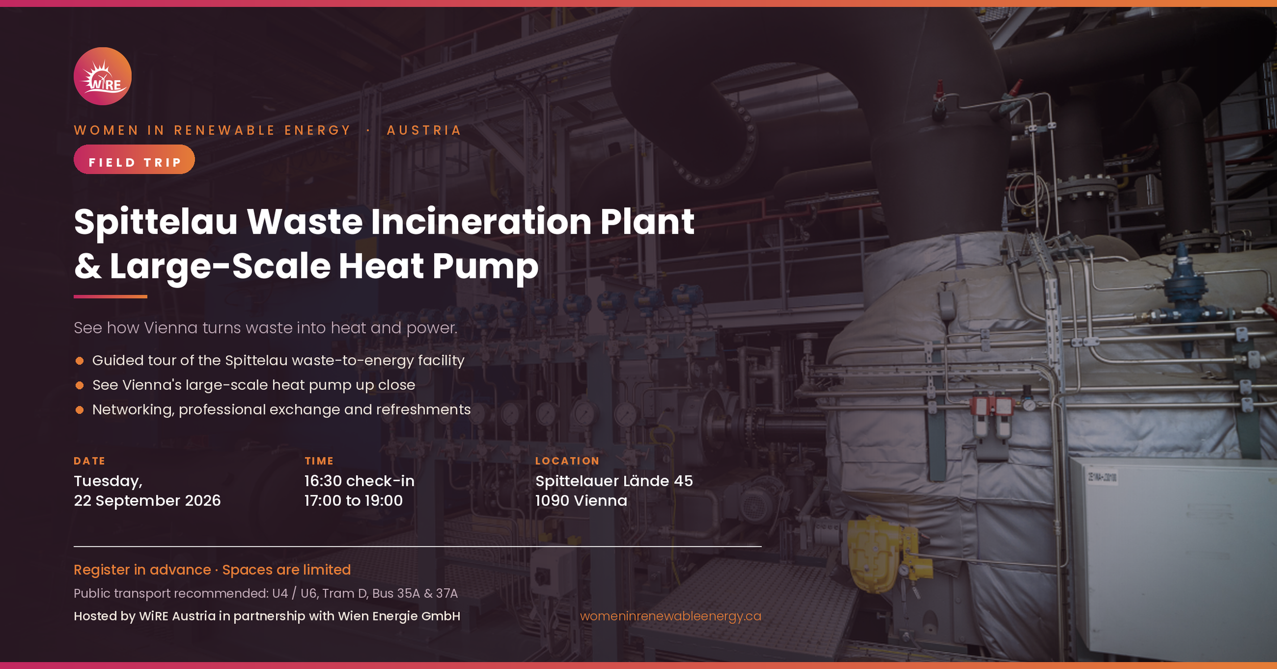 WiRE Austria - Spittelau Waste Incineration Plant &amp; Large -Scale Heat Pump Field Trip  