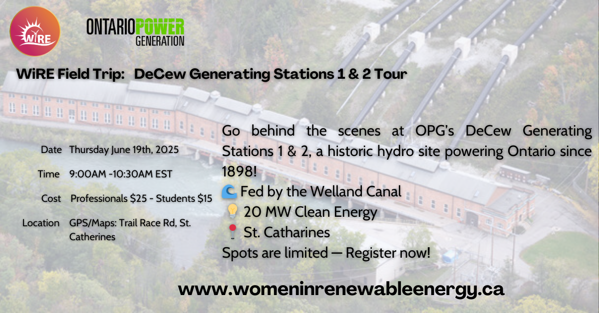 WiRE x OPG DeCew Generating Station Field Trip