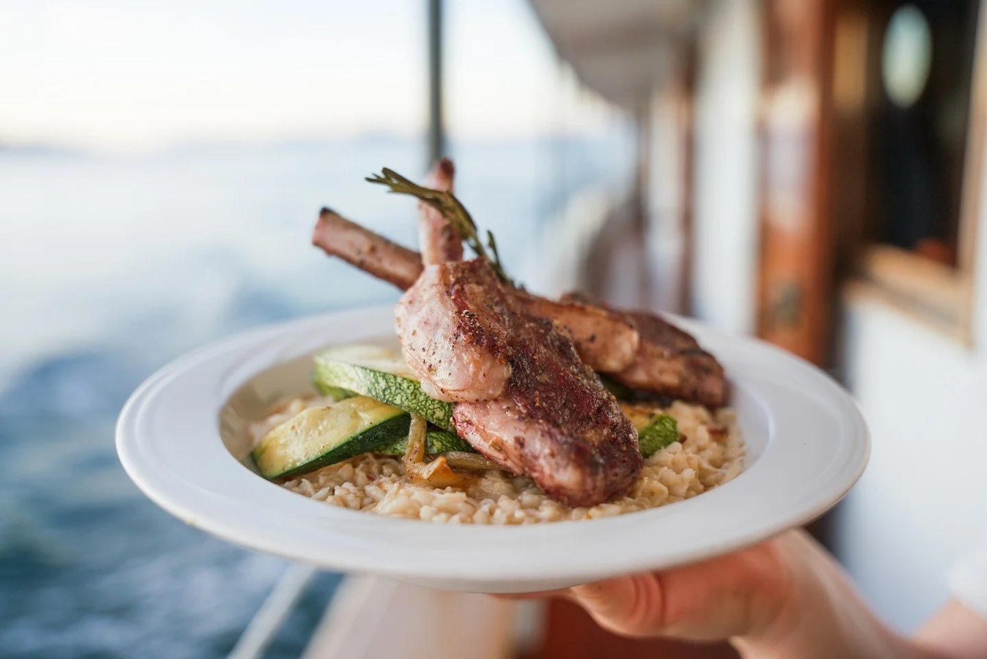 Aboard our cruises, dishes like this tender pork dinner reflect our devotion to crafting 5-star experiences in the Tongass’s majestic wilderness. We strive to honor the forest's majesty with every bite, standing alongside our dedicated audience