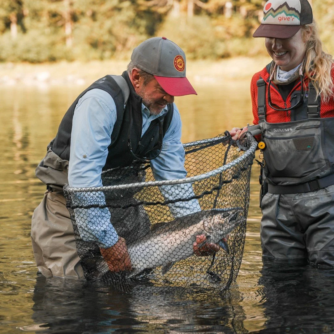 Nothing quite like the rhythm of fly fishing to remind us why we head outdoors—fresh air, flowing rivers, and that quiet reset only Alaska's summers can deliver. Picture landing a vibrant salmon like this one in the Tongass, surrounded by crisp