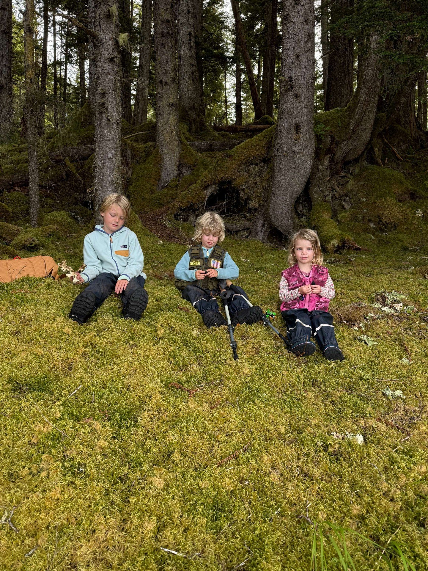 This is what it looks like when connection to the wilderness begins early. 

Exploring and resting among moss that&rsquo;s been growing for generations.
Hands busy with sticks and stones. Time slowing down enough to notice what&rsquo;s around &mdash;