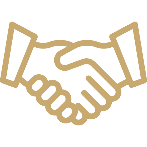 Outline of two hands shaking