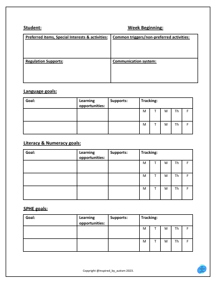 Autism Class Progress Monitoring