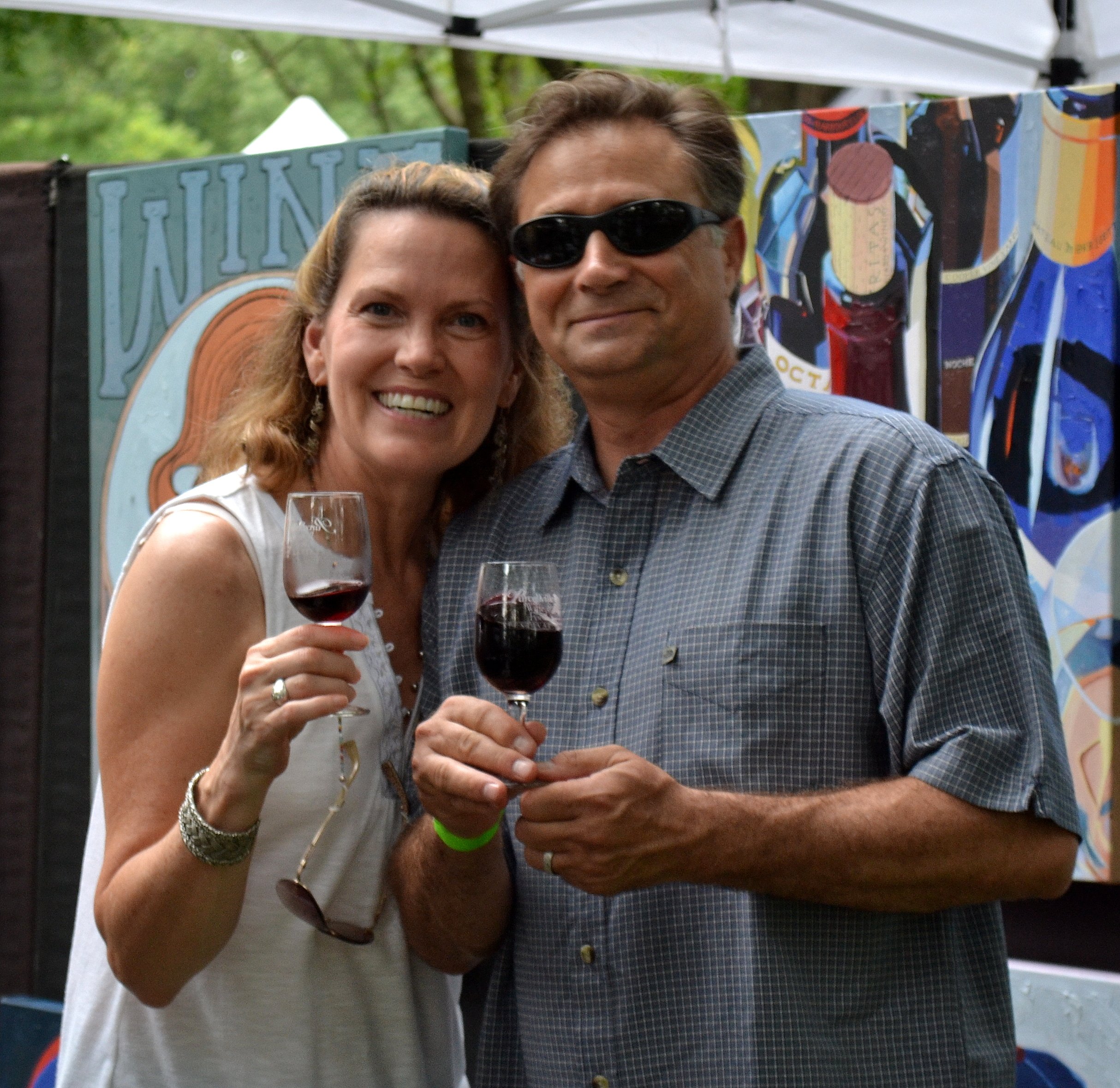 People sample wine from Starburn Winery at the United Bank Bloomin' Wine  Festival on Friday April 28, 2017 in Winchester, Va.. The wine festival,  which continues on Saturday, officially kicked-off the start