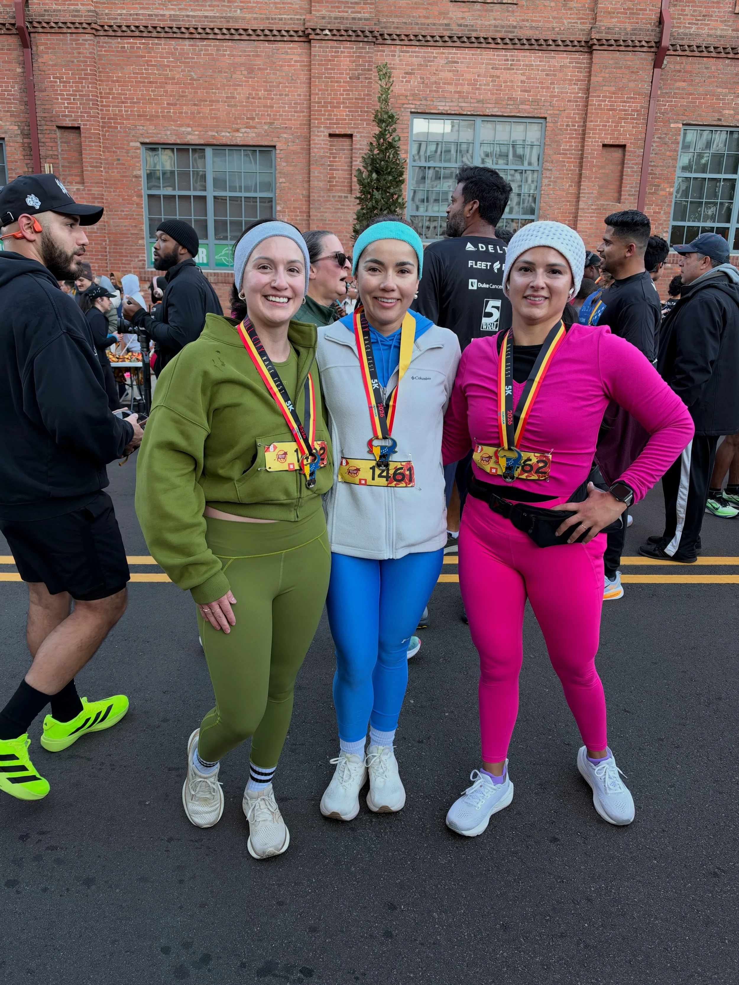 Bull City 5k + Annual Pizza Weekend 🍕

1. Homemade Pizza - sweet potato crust prepared by @thefightingspearit 
2. Wine from @pinheirowinenc 
3. My Auntie Heart is in love with all these wild children
4. @bullcityracefest 5k - Race day was freezing b