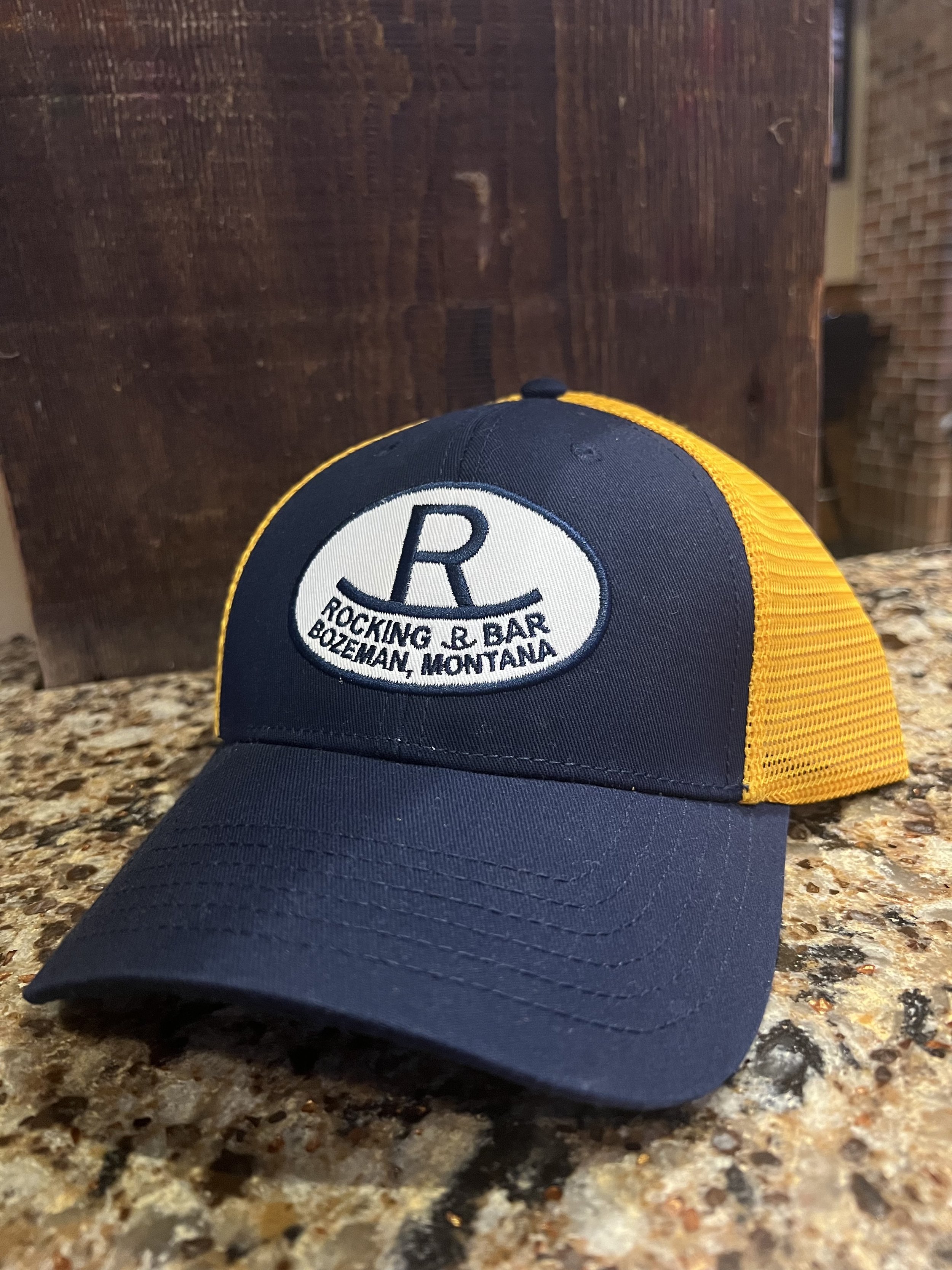 R Bar Blue/Gold Mesh Patch Hat