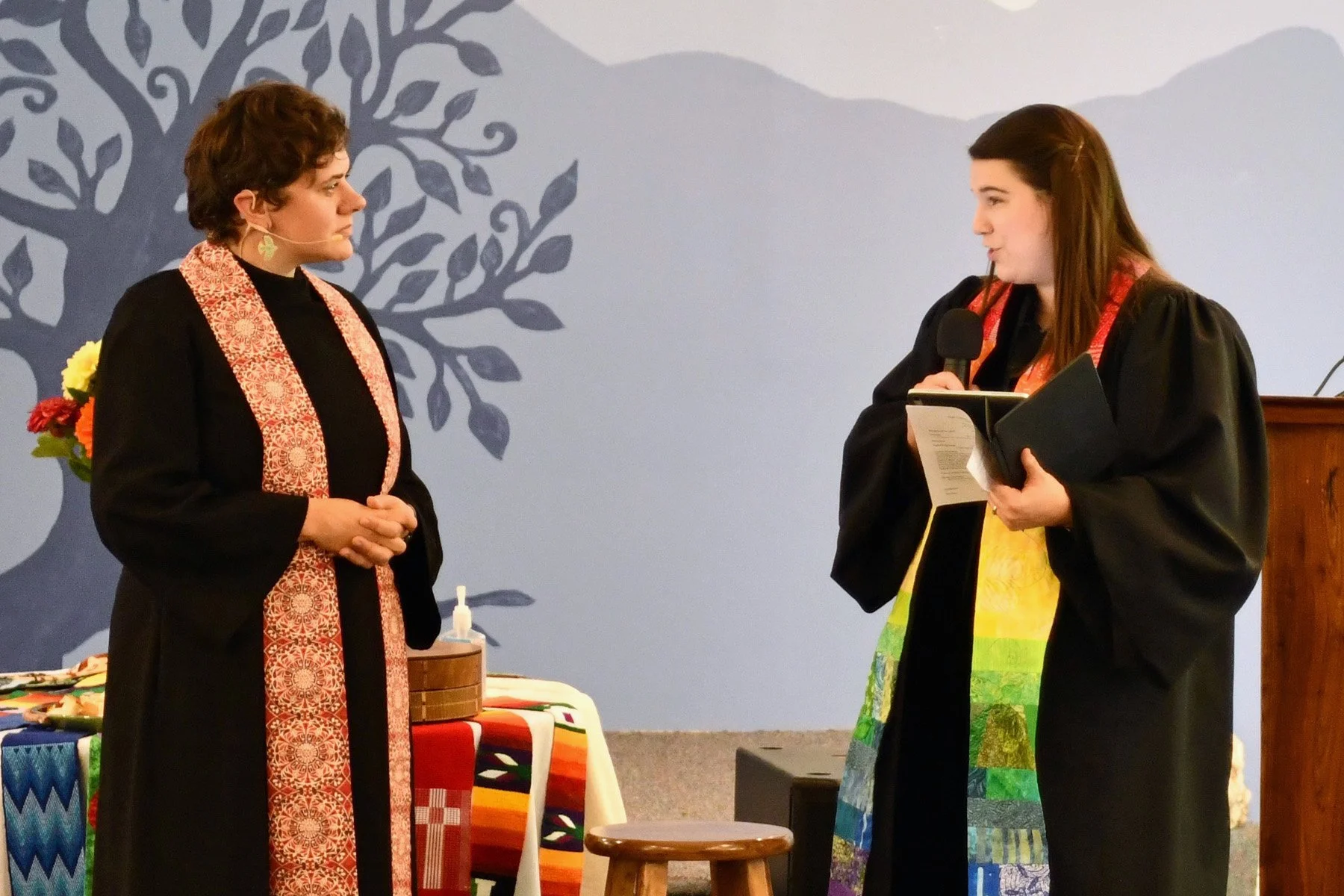 High Country UCC (along with the Western NC Association) gathered with pastor Sarah Parker, on Saturday, August 22, to join in the rite of ordination, with the symbolic act of “Laying on of Hands.”