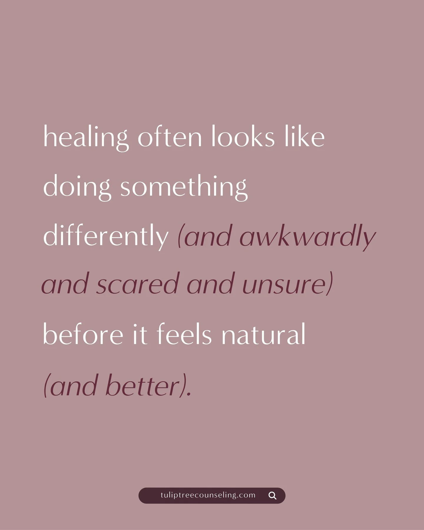 your nervous system often reads change as risk before it learns that something new can also be safe. That does not mean you are doing it wrong. It may mean you are practicing.

in gratitude,
tulip tree counseling

#nashvilletherapist #tennesseetherap