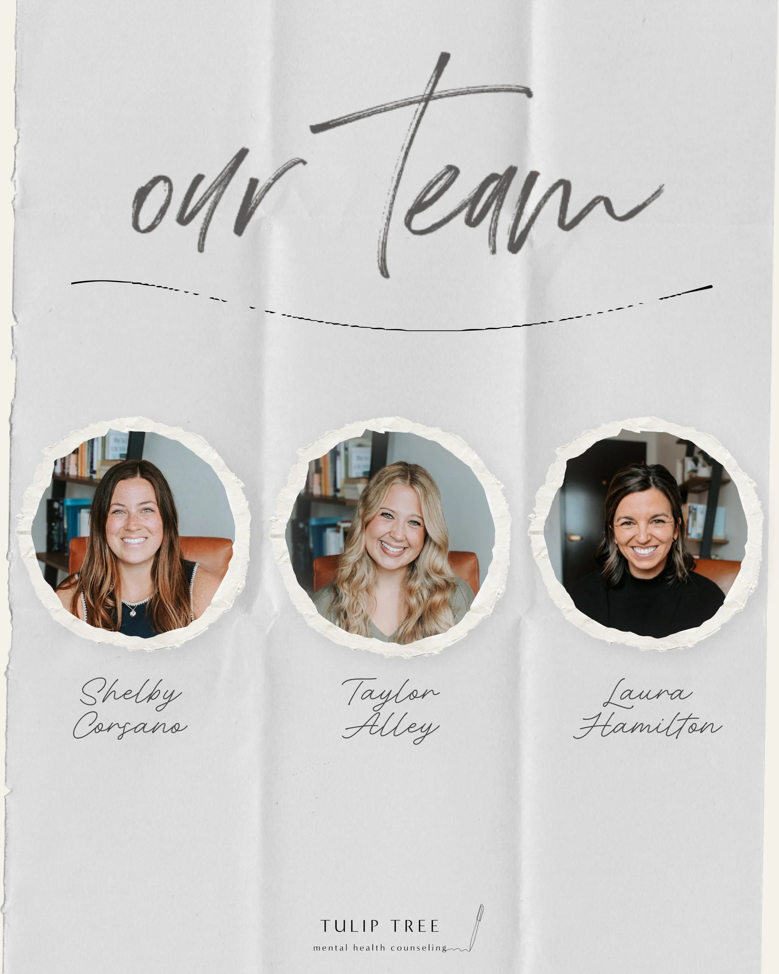 three therapists, three different specialties, one less excuse to keep putting off therapy.

link in bio to get started 🤍

in gratitude, 
tulip tree counseling