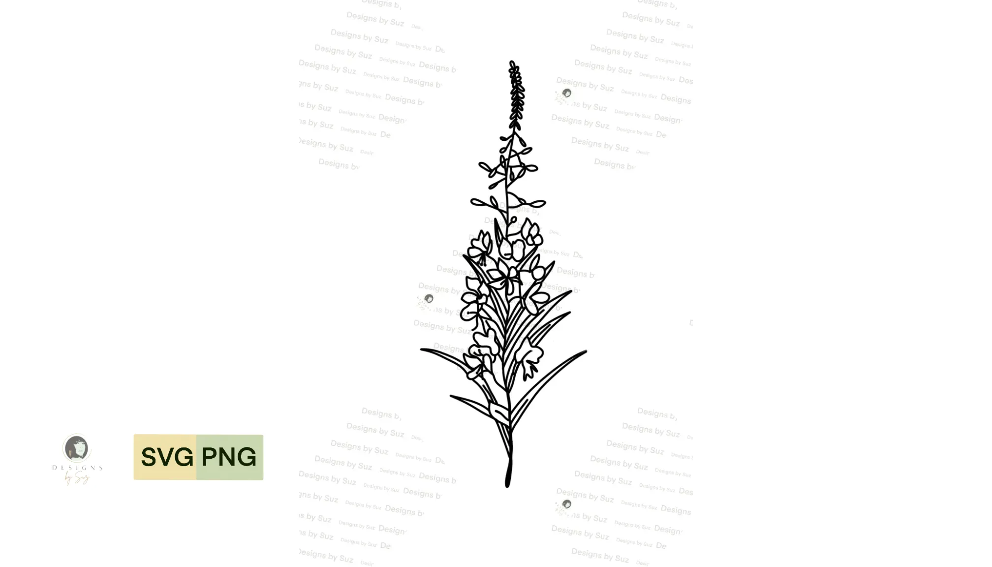 Fireweed SVG, PNG, Digital File Alaska Fireweed, Handdrawn Art